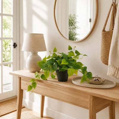 Faux Plants Indoor, Pothos Small Fake Plants For Home Decor Indoor Fake Potted Plant Artificial Plants For Living Room Shelf Home Office Decor
