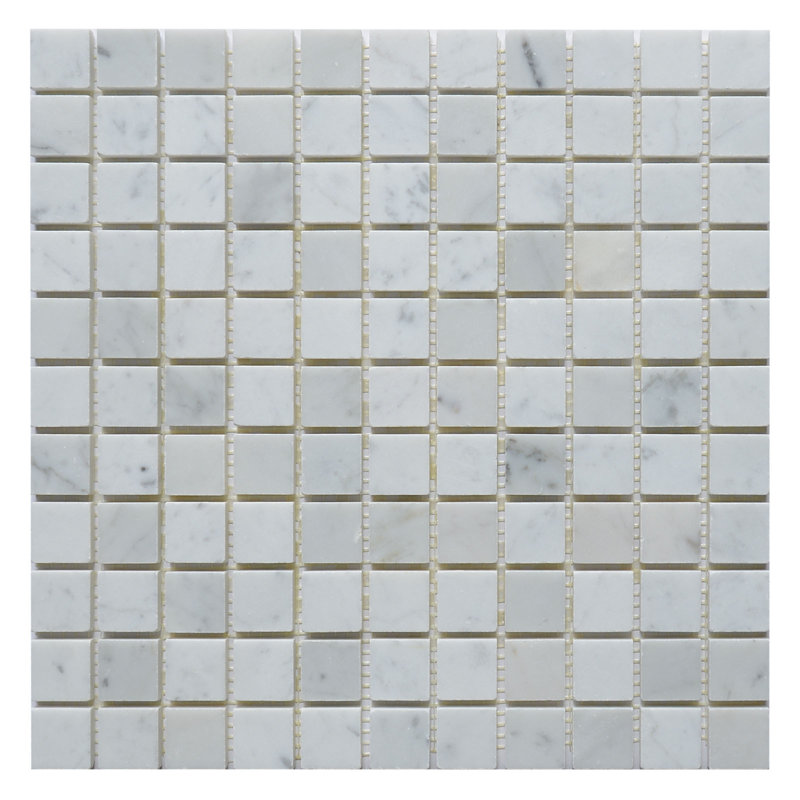 Carrara 1" x 1" Marble Mosaic Tile in White
