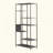 Mission District Metal Bookcase Room Divider, 6 Varied-Size Shelves, Powder-Coated Frame