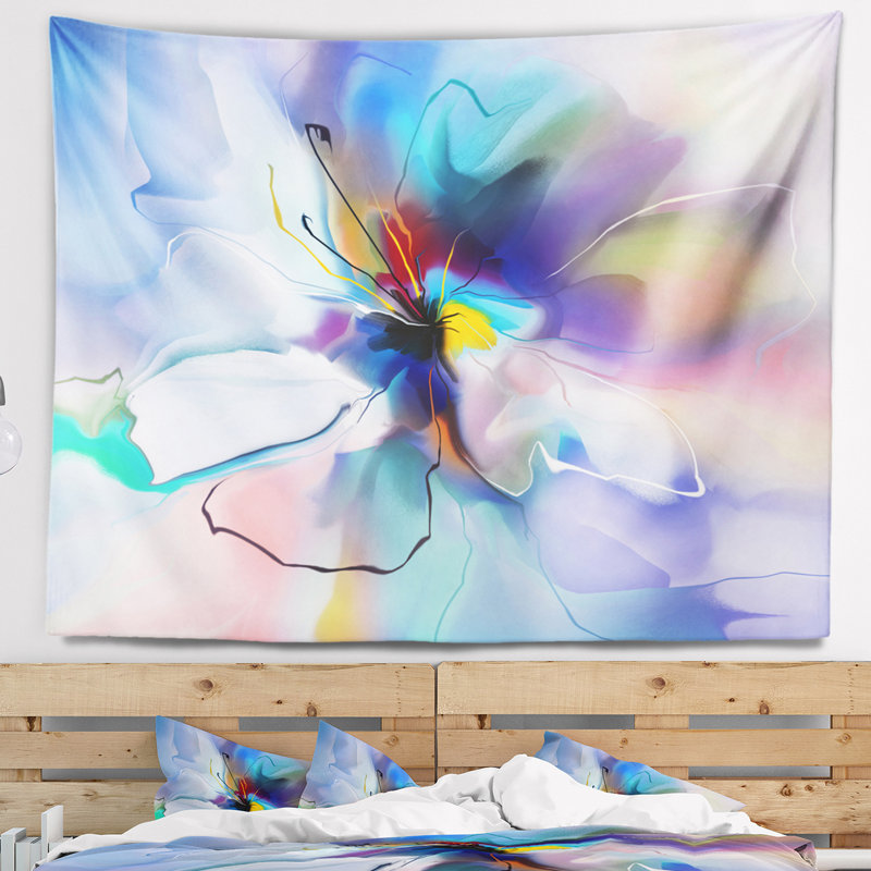 Tapisserie florale abstraite florale, H 32 po x l 39 po
