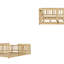 Lit de sol de taille longue de 77,0 po avec clôture et porte Montessori - Cadre de lit pour tout-petit en bois massif avec lattes - Lit transitionnel sécuritaire-2104849773