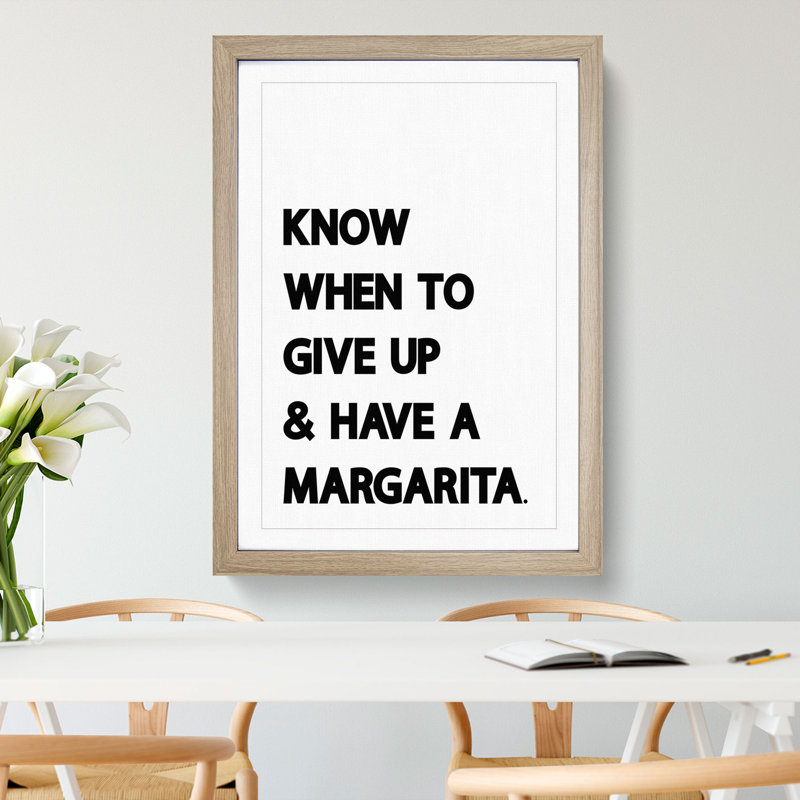 Margarita - Picture Frame Typography, 48cm H x 36cm W x 2cm D, Oak