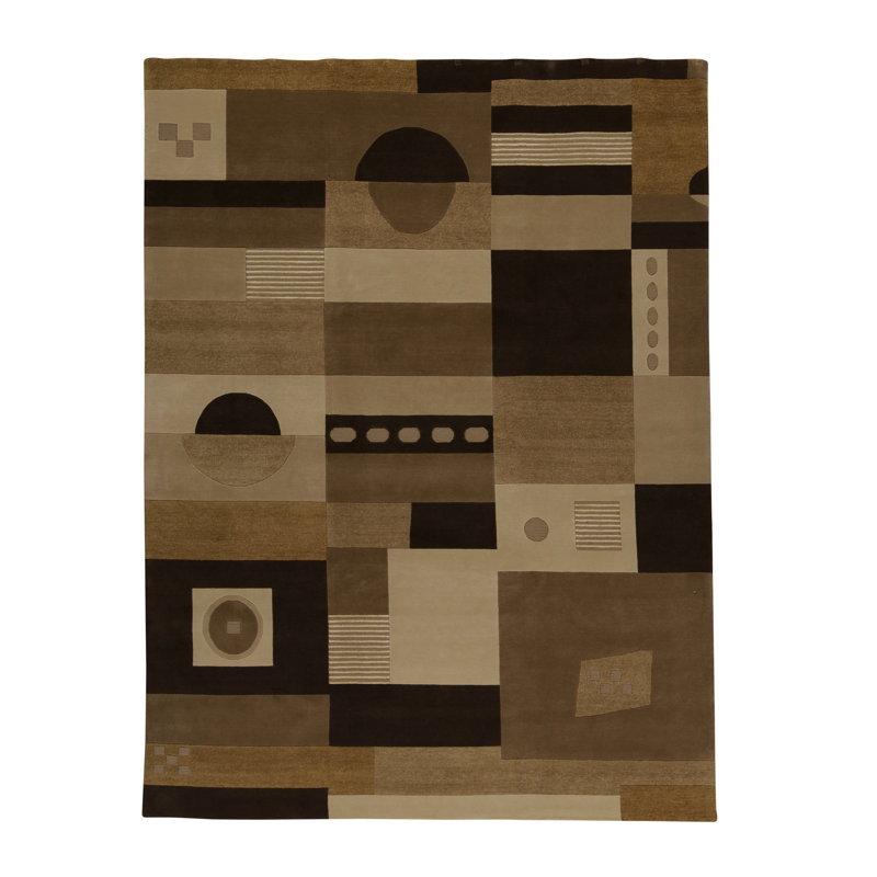 Hand-Knotted High-Quality Beige and Brown Area Rug