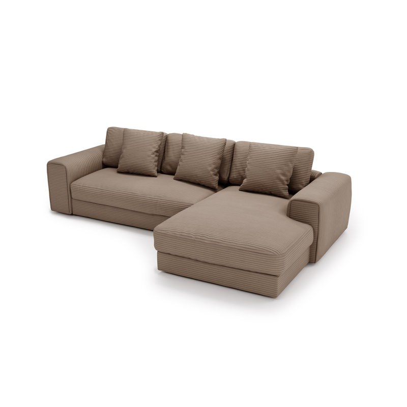 3 Seater Corner Sofa , Left Hand Facing, Brown