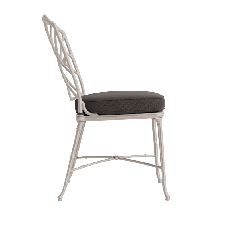 Calcutta Outdoor Dining Side Chair, Fusion Charcoal, Dove Smooth, Brown