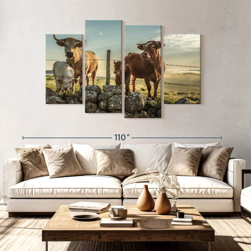 Famille de vaches simples Brampt, H 54 po x l 84 po