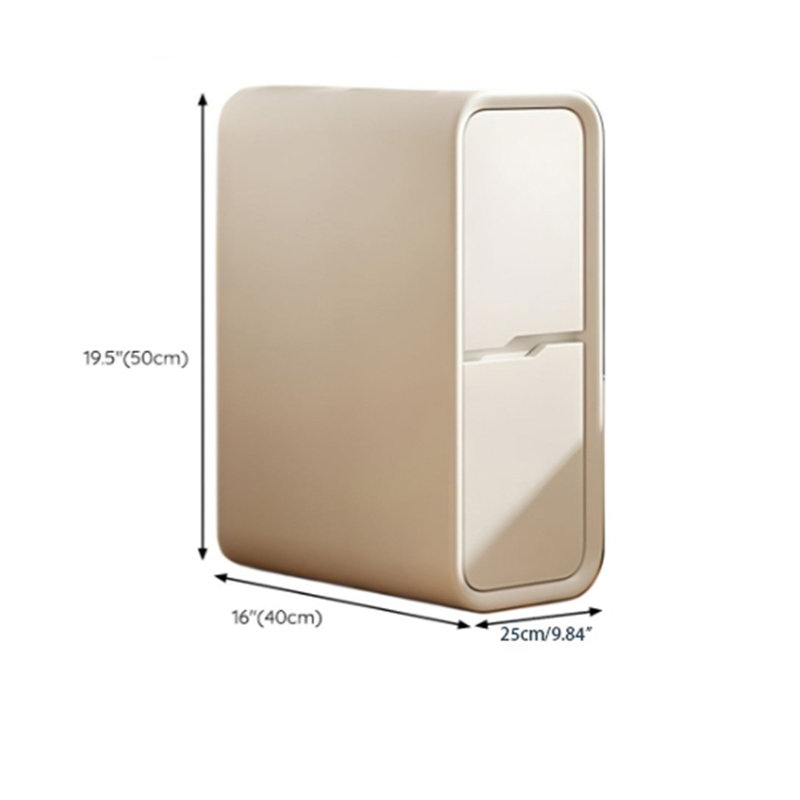 Table de chevet ultra-étroite avec 2 tiroirs, armoire de chevet mince moderne avec bords lisses pour la chambre à coucher