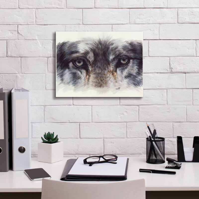 'Eye-Catching Wolf' by Barbara Keith, Canvas Wall Art, 12" H x 16" W x 0.75" D