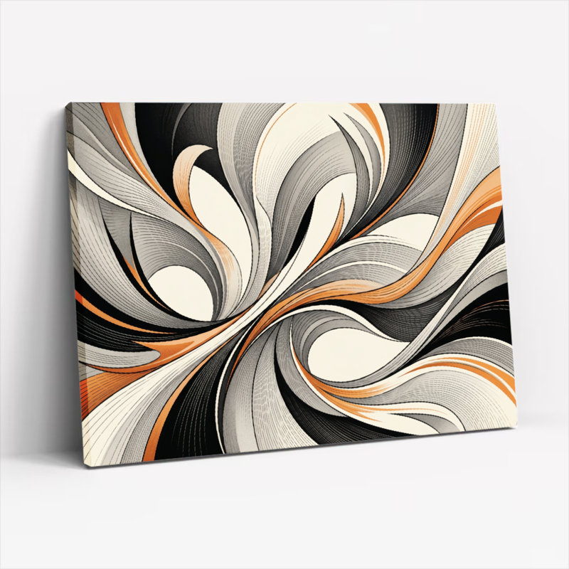 Ensemble de 1 tableau abstrait tourbillonnant sur toile, 36"H x 48"W, Wrapped Canvas