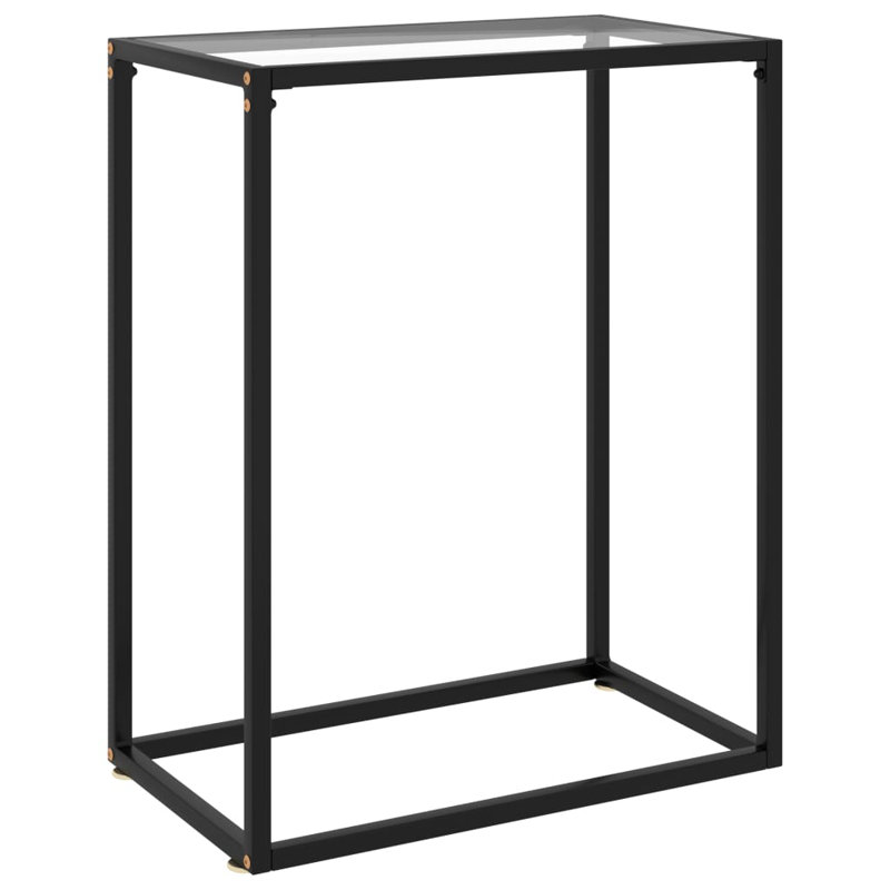 Eunita Glass Top Console Table, 75 H x 60 W x 35 D cm, Transparent