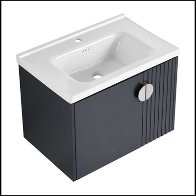 Ensemble de meuble-lavabo simple avec plateau 27,75 Rombert