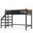 Klotild Loft Bed With Storage Stairs And Shelves, Heavy-Duty Metal Frame-125179418