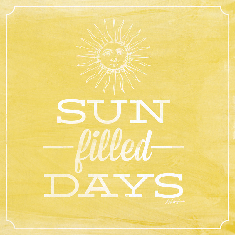 " Sun Filled Days " by Katie Pertiet, 12" H x 12" W, No, Black Framed Canvas