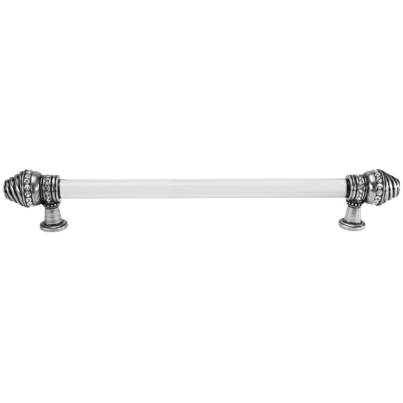 Cache multi-crystals large ends; 8 inch center to center appliance/long pull; 3/4 acrylic bar; decorated with swarovski crystals in finish Chalice