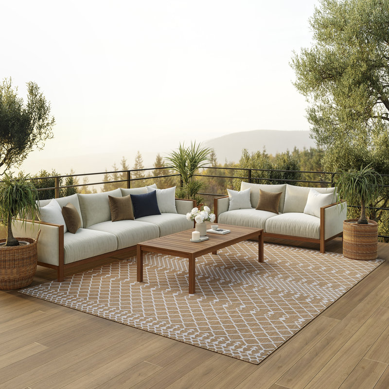 Robbs Rectangle Indoor/Outdoor Area Rug, Rectangle 4' x 6', Jute