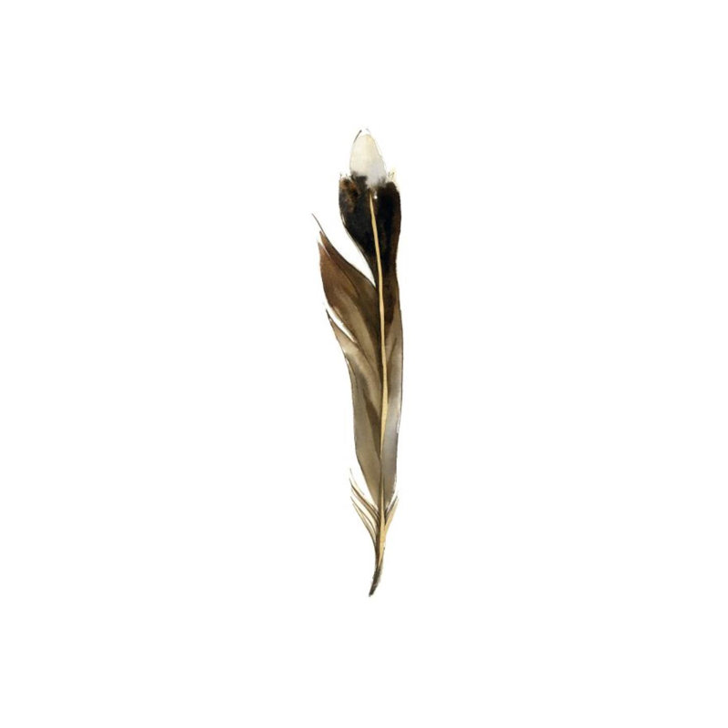 Fall Feathers V Painting by Elena Carlie, Gild Gold, 58" H x 20" W x 1.5" D