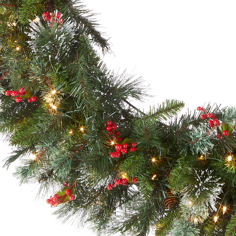 Pre-Lit Pine Wreath, 48" H x 48" W x 7" D