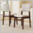 Upholstered Stackable Dining Chairs Set of 2 - Linen Fabric Seat & Backrest, Solid Wood Frame, Rustic Kitchen Chairs for Dining Room, Living Room, Dark Walnut-810403393-810403392