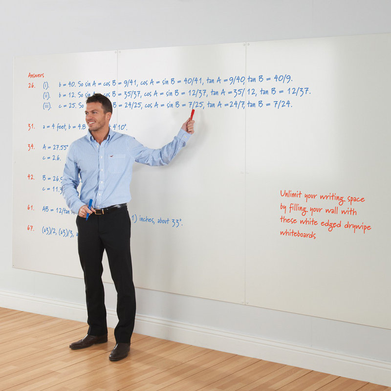 Wall Mounted Reversible Whiteboard, 117.6cm H x 177.9cm W