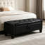 Banc de rangement rembourré en similicuir-475071749