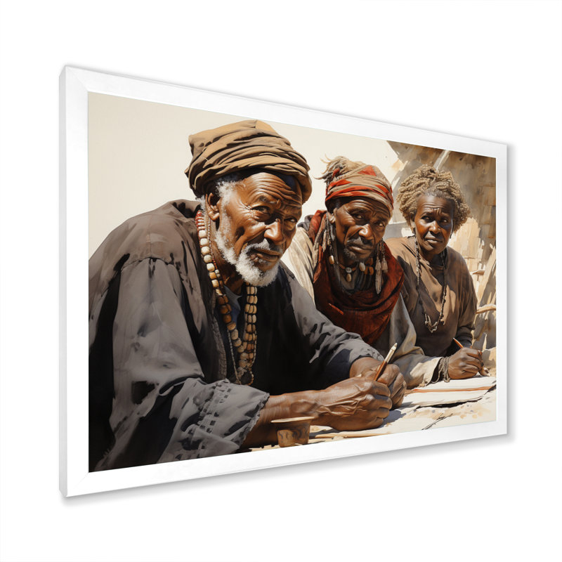«African Legacy I» sur toile, H 30 po x l 40 po x P 1,5 po, Cadre simple blanc