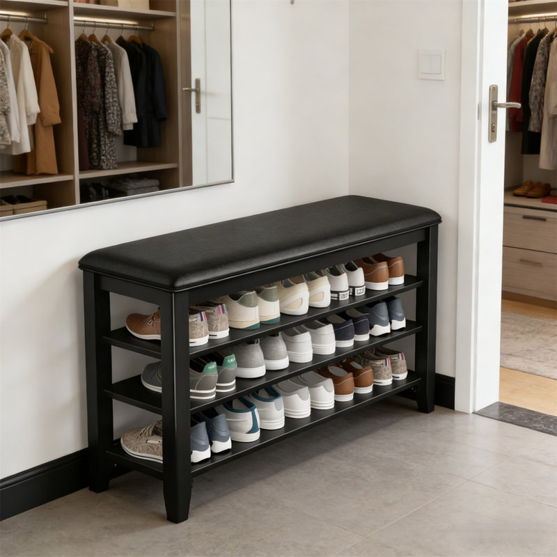 Premium Wooden Shoe Cabinet For Home, 21.2” H x 47.2” W x 11.8” D