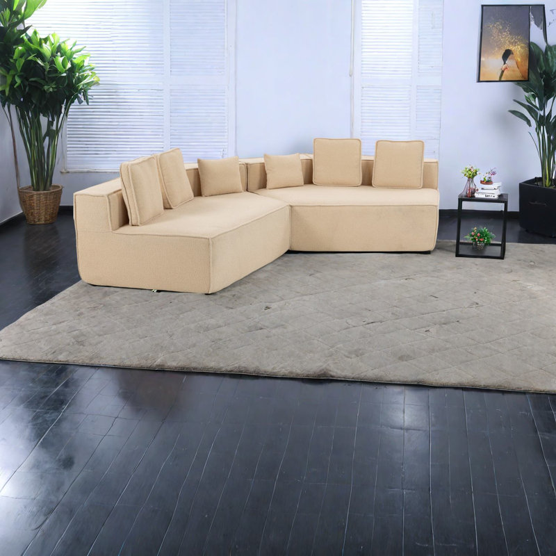 Canapés modulaires en tissu ultra doux, conception moderne pour les espaces familiaux confortables