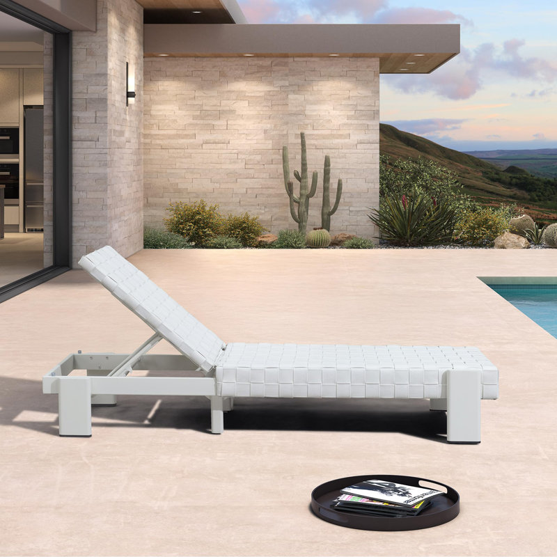  Chaise longue d'extérieur moderne 1 pièce avec dossier réglable
