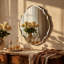 Miroir d'appoint mural biseauté festonné sans cadre-580284903