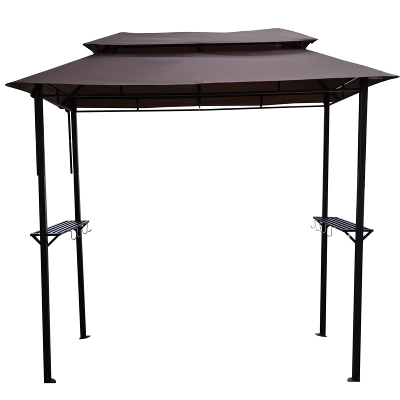 Pavillon de jardin avec cadre en acier - Pour un barbecue par mauvais temps avec fonction de ventilation pour améliorer la qualité de l'air