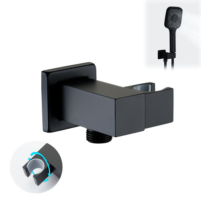 Square Brass Shower Head Holder Wall Mount Bracket, Adjustable Handheld Shower Bracket