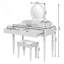 Bureau de coiffeuse de luxe avec miroir réglable en hauteur et tiroirs cannelés-368978250