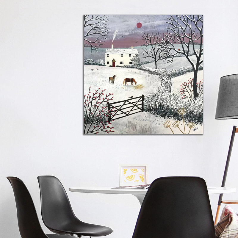 Winter Grazing by Jo Grundy - Wrapped Canvas Painting, 93.98 cm H x 93.98 cm W x 3.175 cm D