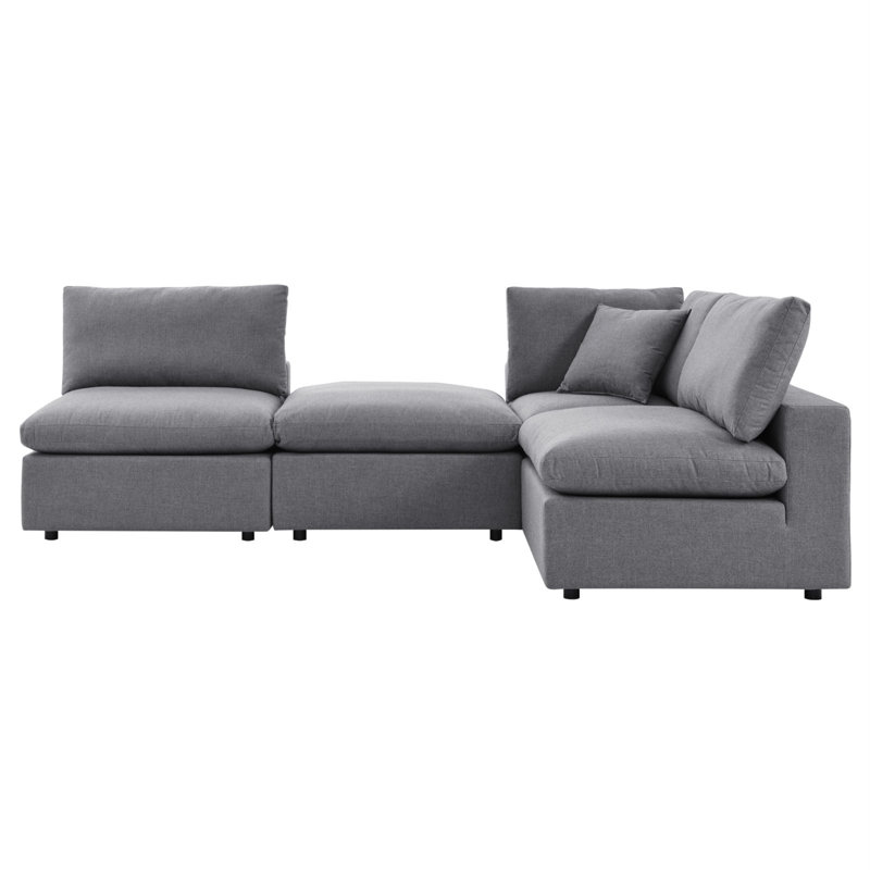Gray Sunbrella Outdoor Sectional Sofa with Aluminum Frame