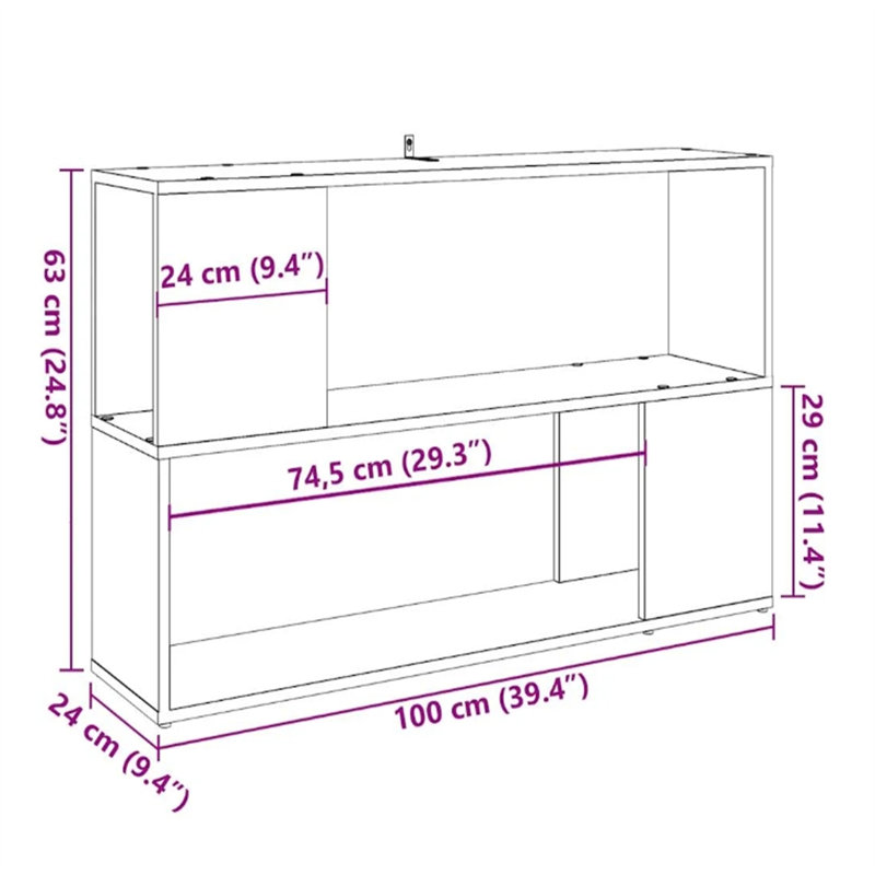 Rayshawn 63cm H x 100cm W Standard Bookcase