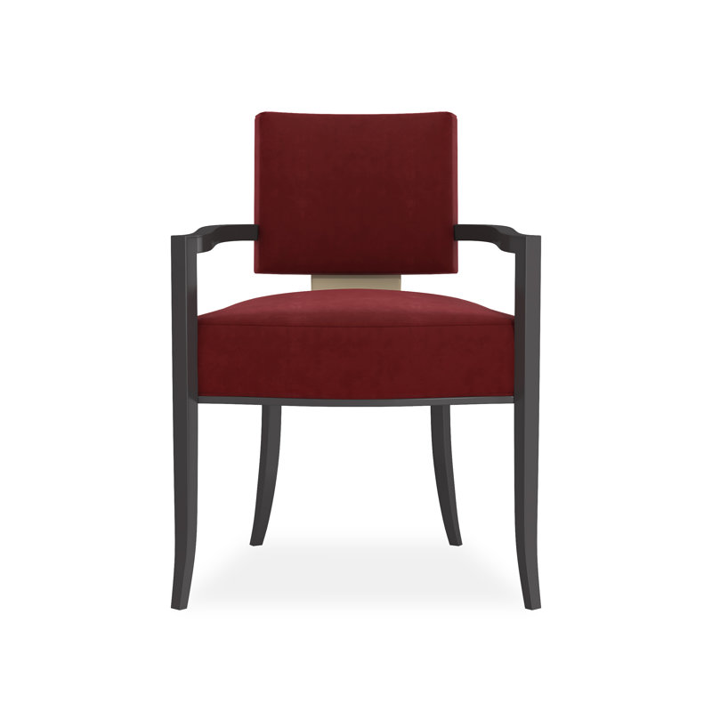 Caracole Classic Upholstered Arm Chair, Red, Black/Gold