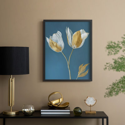 FLORAL Series CXL - reproduction encadrée de qualité supérieure - prête à être accrochée - aucun clou requis