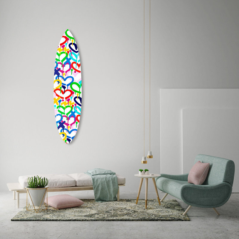 Corey Paige Rainbow Electric Love Decorative Acrylic Surfboard by Oliver Gal