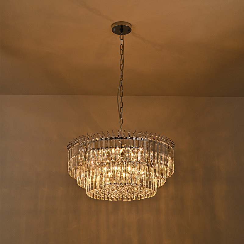 9 - Light Chandelier with Crystal Accents