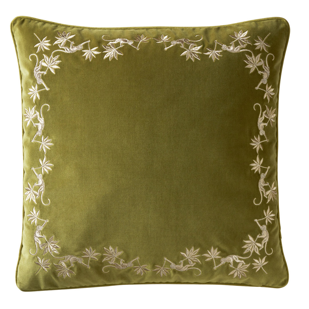Sapphire Garden Feathers Floral Square Scatter Cushion