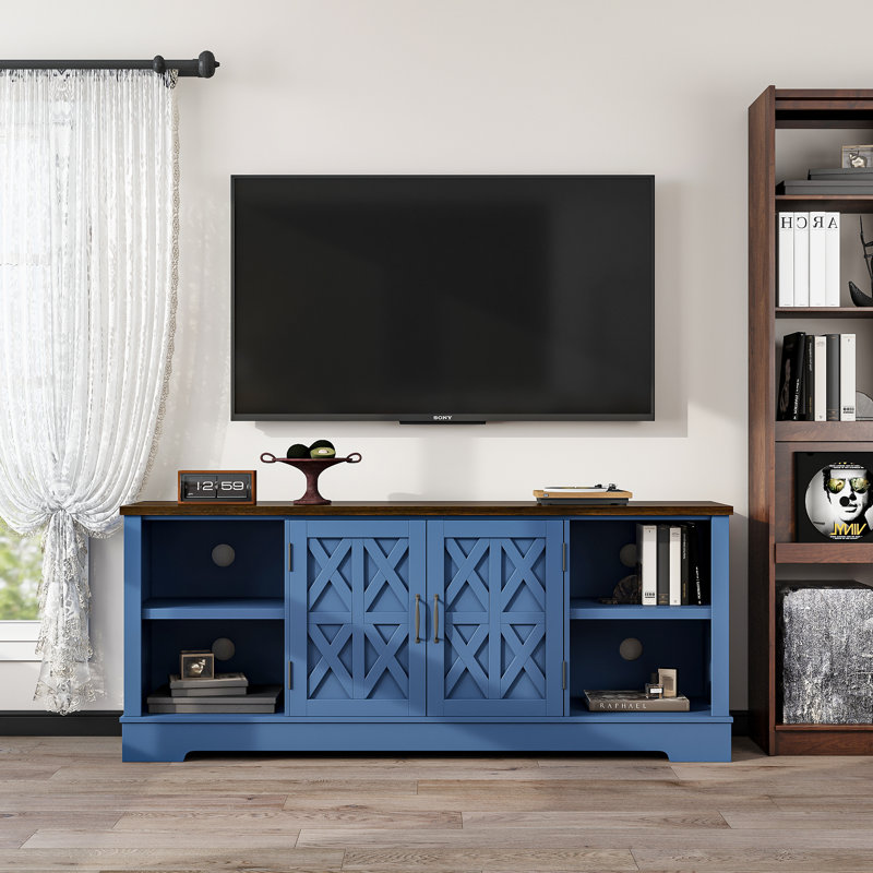 Meuble télé bleu pour téléviseur de 70 po ou moins, Bleu
