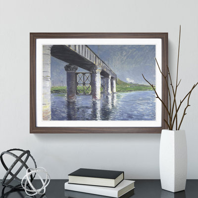 The Seine and the Railroad Bridge by Gustave Caillebotte - Framed Print