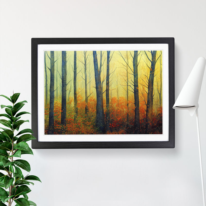 Intriguing Autumn Forest - Framed Print, Black, 25cm H x 34cm W x 2cm D