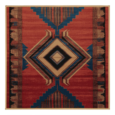 Machine Washable Art Deco Brown Area Rug