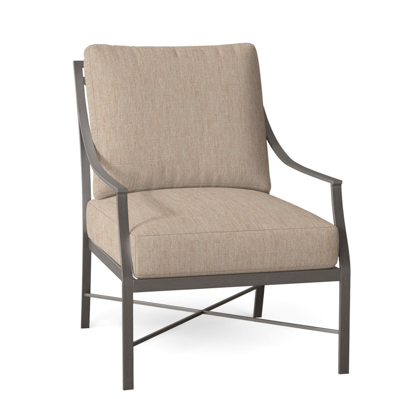 Monaco Arm Chair with Cushions, Canvas Sand, No Welt, Slate Gray