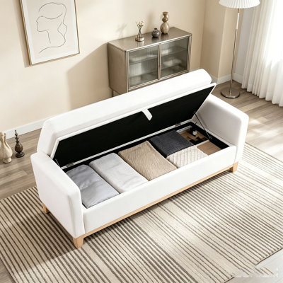 Solid Wood Upholstered Bench