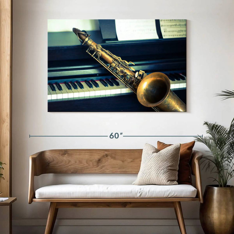 Abarca piano et saxophone, H 32 po x l 48 po