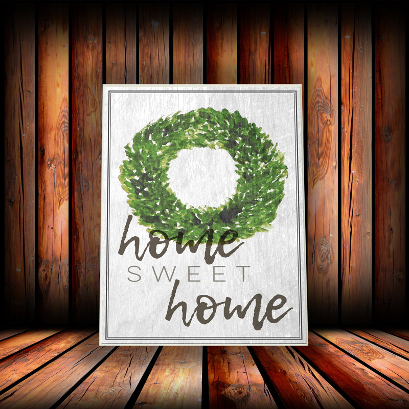 « home, couronne de feuillage home », art textuel, Plaque murale, H 15 po x l 10 po