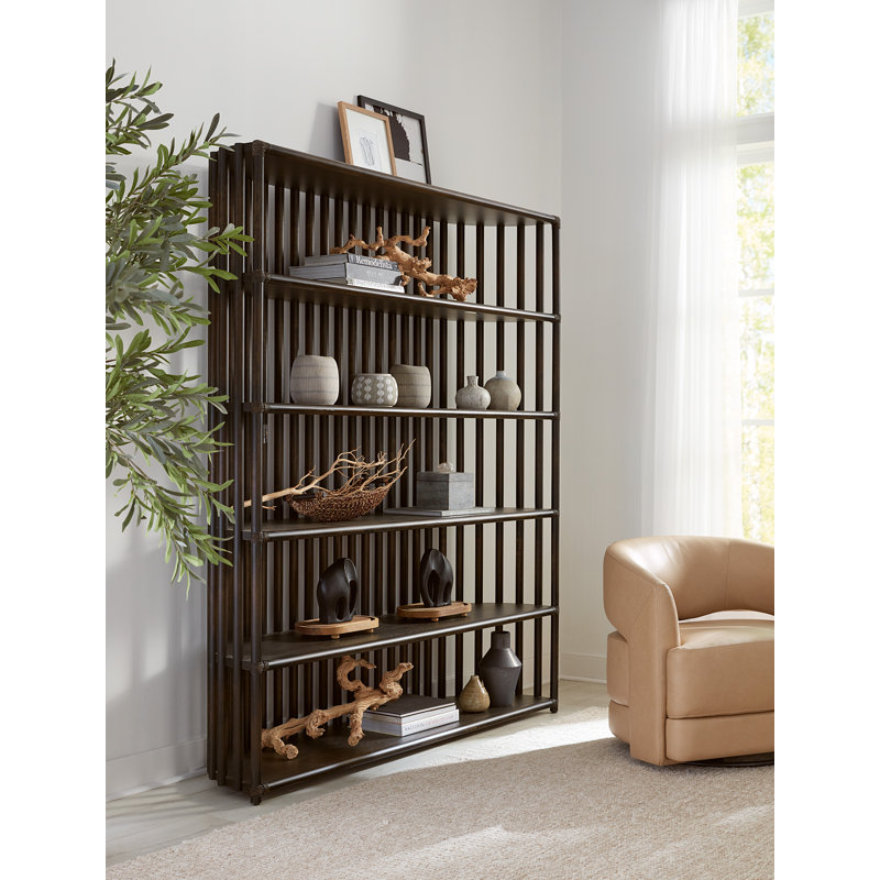 Retreat Slatted Bookcase, Black Sand