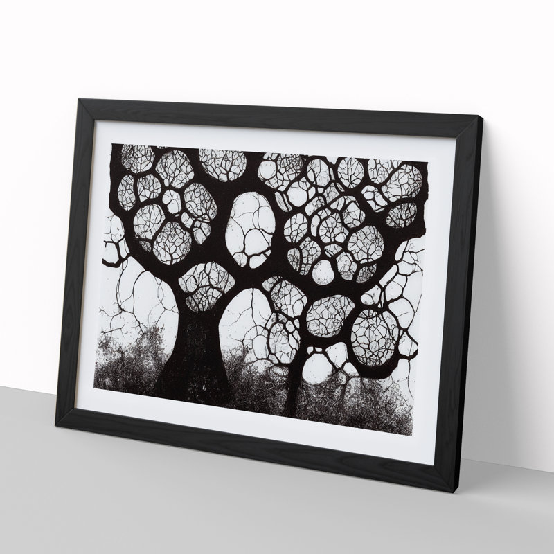 XH1022-6839X Peaceful Tree - Picture Frame Print, Black Framed, 25cm H x 34cm W x 2cm D